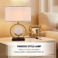 Best Selling High Quality Hotel Bedside Fabric Shade Marble Base Table Lamp